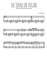 Téléchargez l'arrangement pour piano de la partition de De terre en vigne en PDF